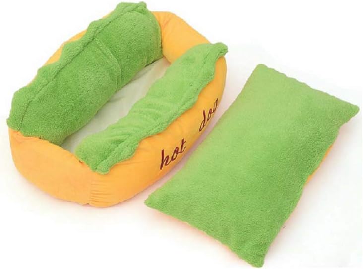 Hotdog Design Dog Bed - Soft, Removable & Washable Pet Mat for Small Dogs