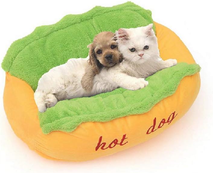 Hotdog Design Dog Bed - Soft, Removable & Washable Pet Mat for Small Dogs