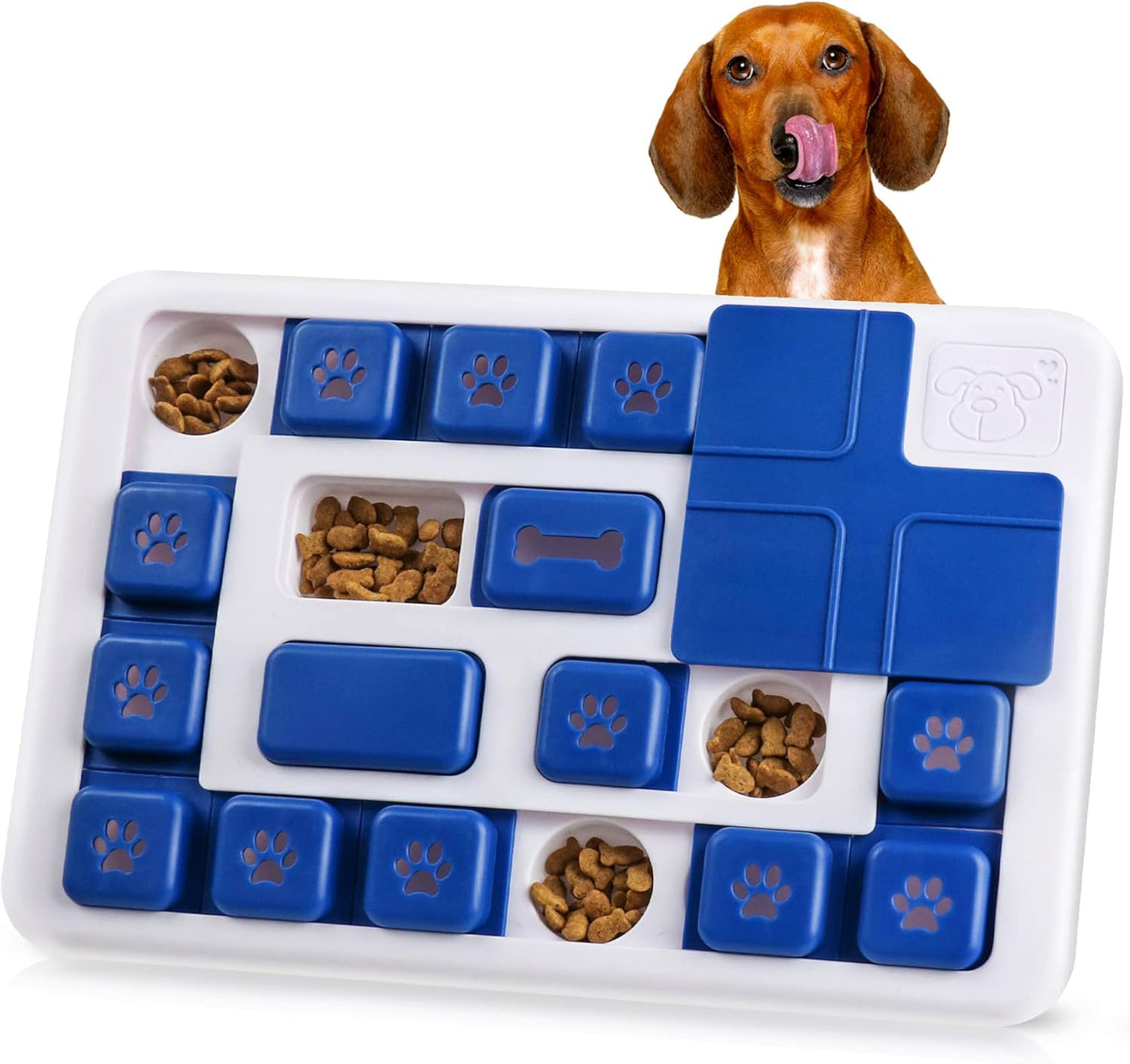 Interactive dog puzzle toy slow feeder treat dispenser for mental stimulation and slow feeding