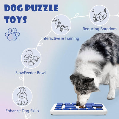 Interactive dog puzzle toy slow feeder treat dispenser for mental stimulation and slow feeding