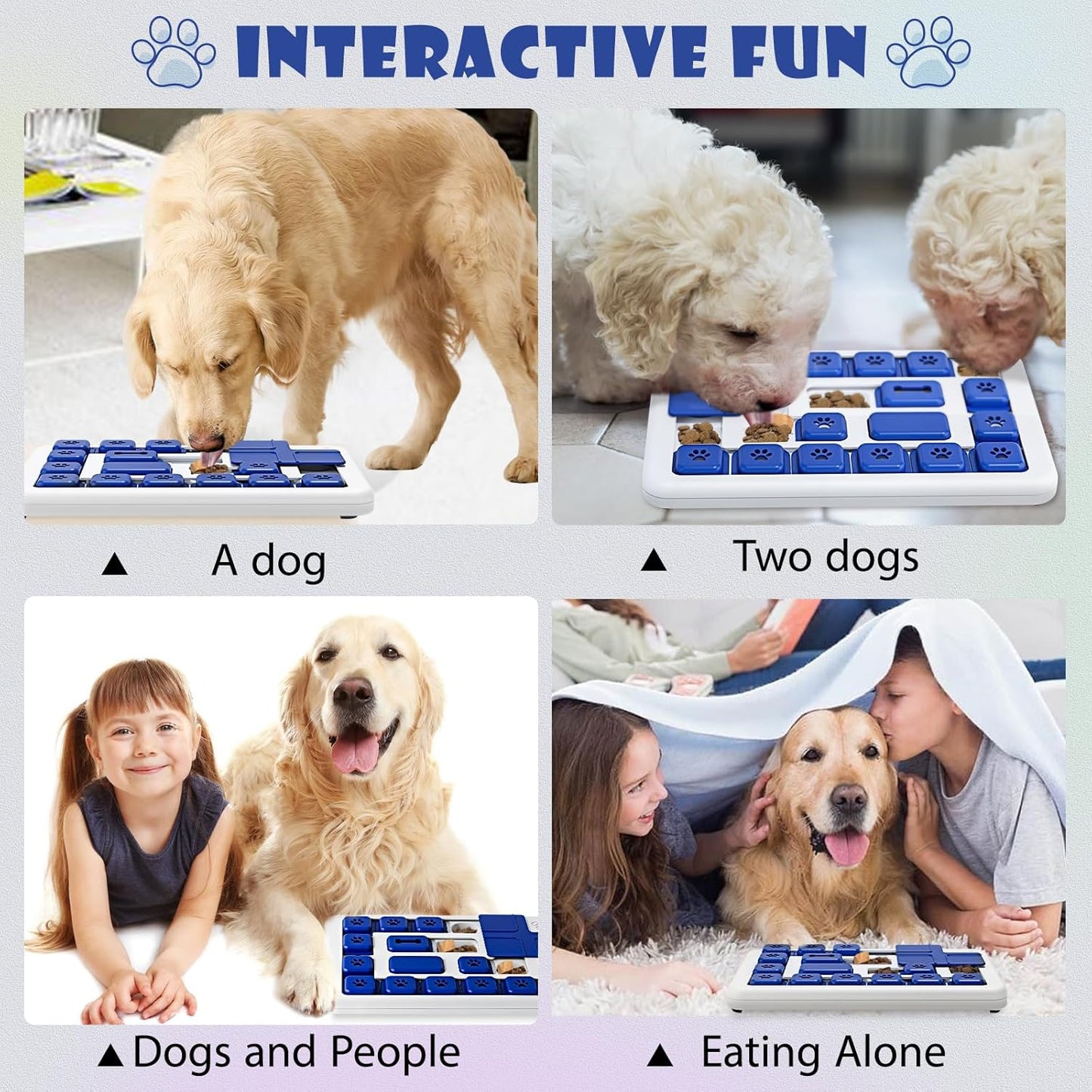 Interactive dog puzzle toy slow feeder treat dispenser for mental stimulation and slow feeding