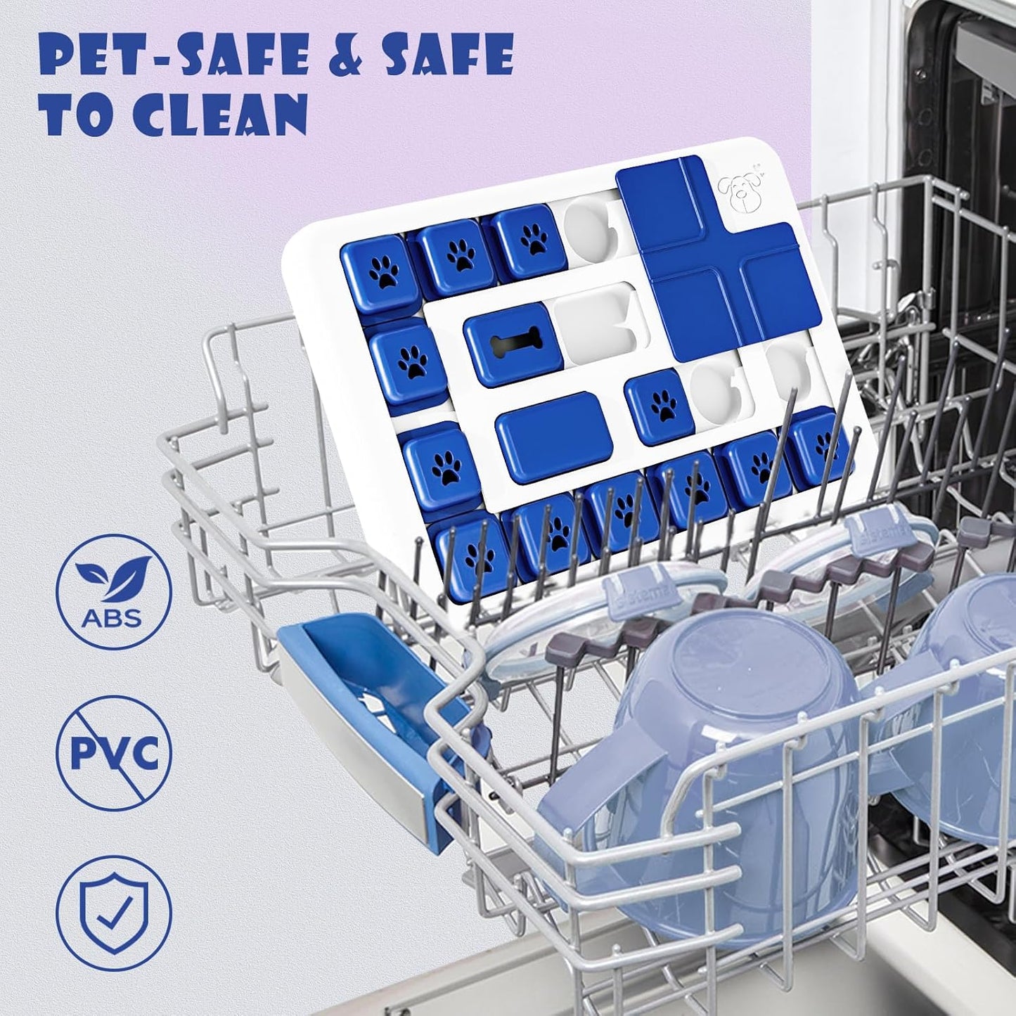 Interactive dog puzzle toy slow feeder treat dispenser for mental stimulation and slow feeding