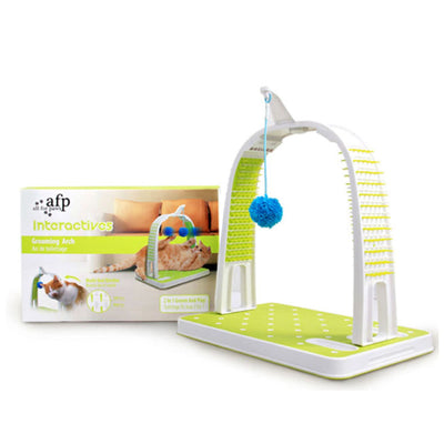 Cat Grooming Arch - Intercative Self Groom Brush + Scratcher Play - All For Paws - Image 1.0