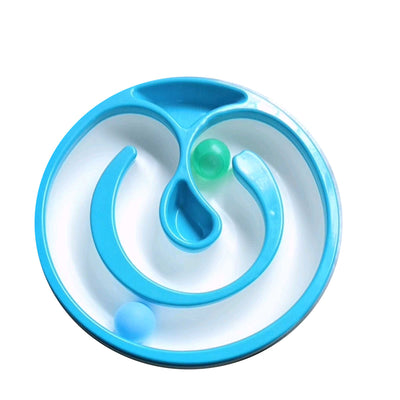 Interactive Cat Track Circle with LED  Sound Light Rolling Ball - Chase Play Toy - Image 1.0