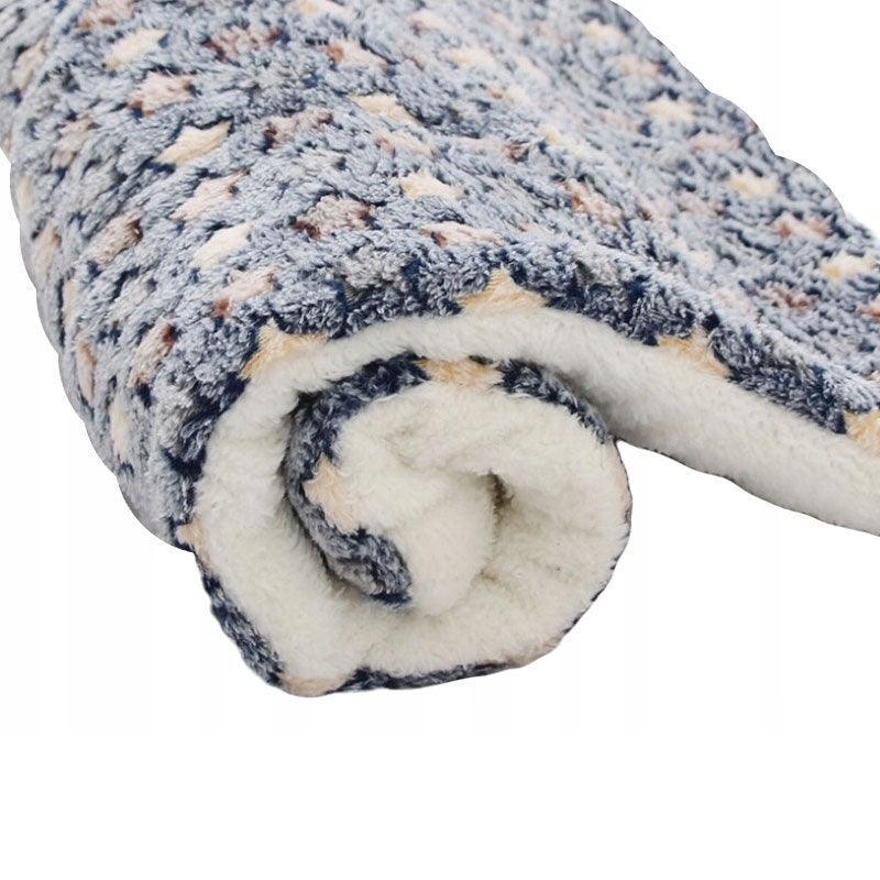 L Size Puppy Dog Cat Cushion Mattress Blanket Bed Soft Warm Pad Winter Kennel House - Brown Footprint