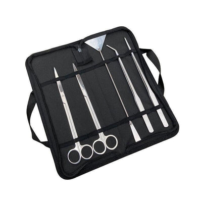 Stainless Steel Aquarium Tool Set Tweezers Scissors Spatula Kit 4 5 6PCS - 6PCS Tool + Bag
