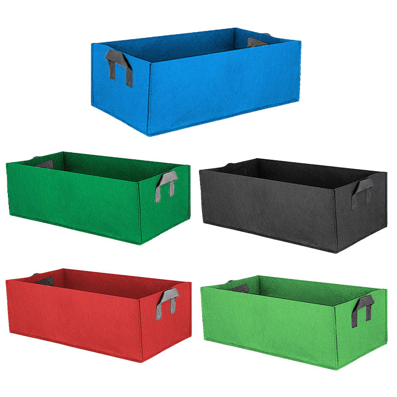 8pcs Felt Rectangular Planting Bags Vegetable Grow Bags Non-Woven Flower Pots - Blue 8pcs-60x30x20