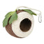 Bird Nest Parrot Nest Coconut Shell Braided Twine Colourful Cage Hanging Bed - White-Brown-Screw Model