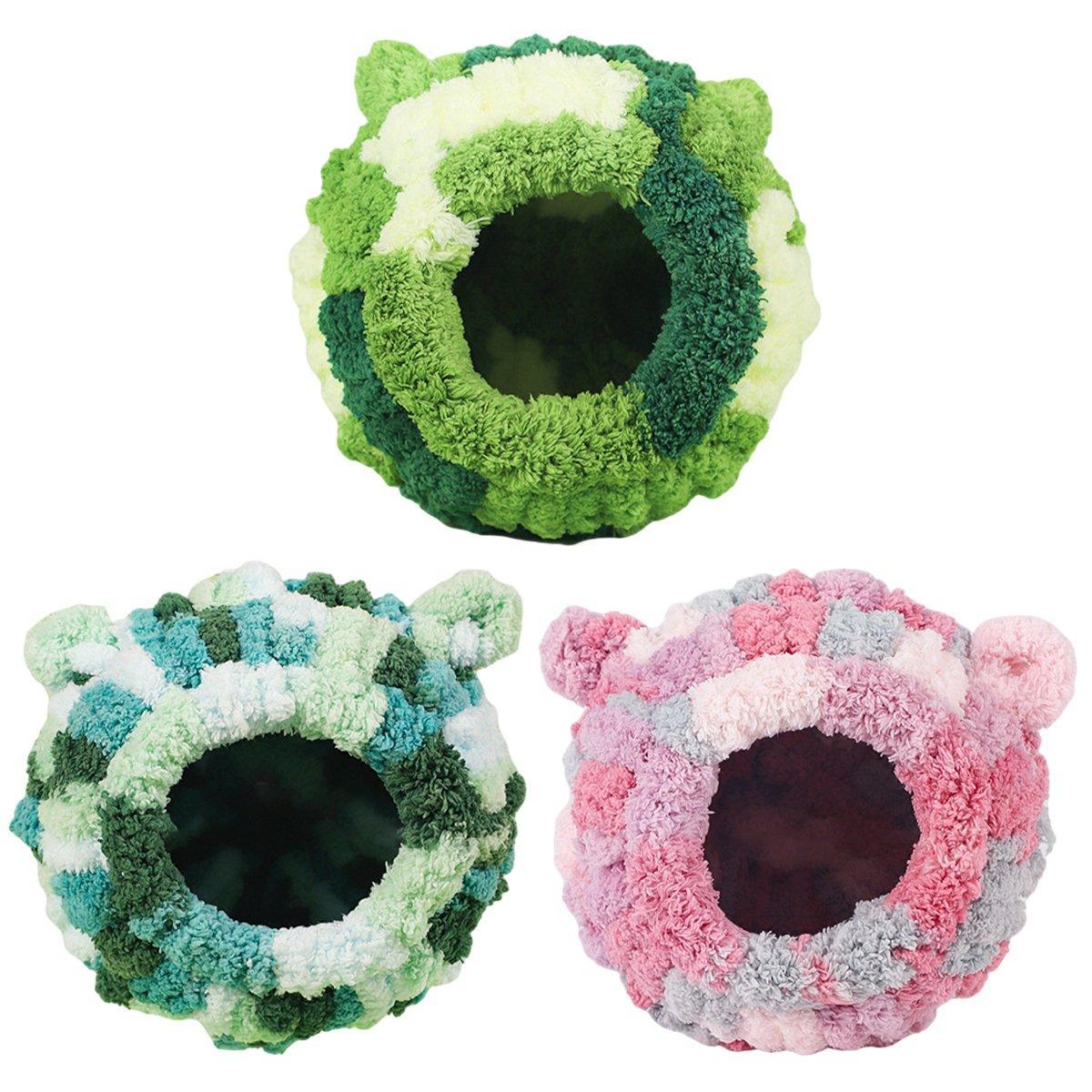 Hanging Warm Cotton Nest Hammock Cozy Bed for Parrots and Other Bird Species - Pink