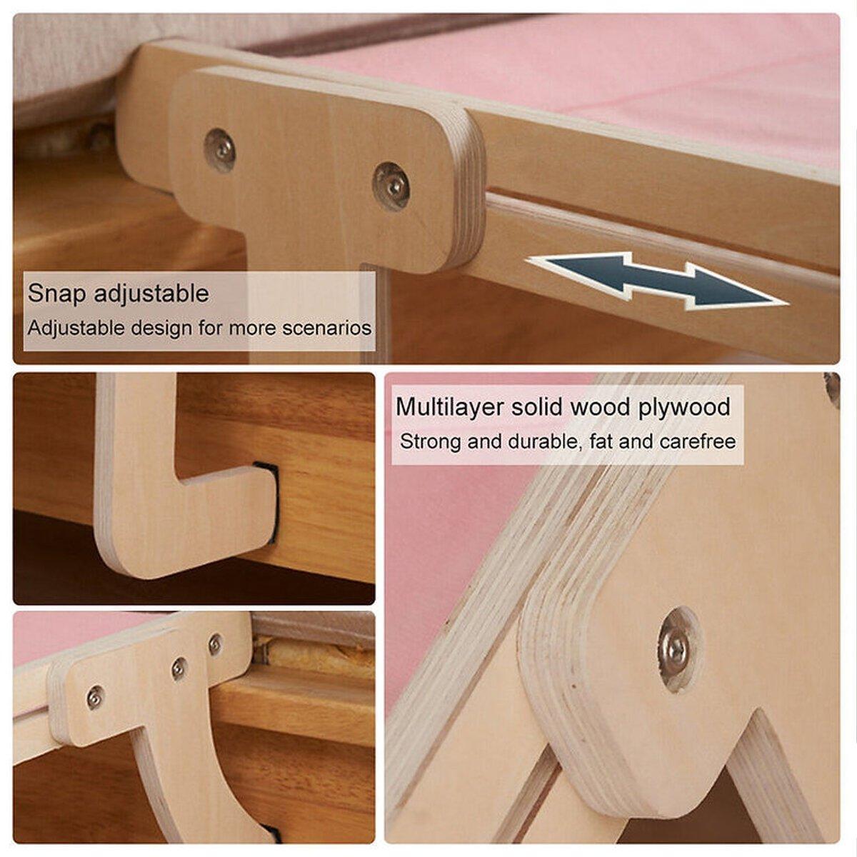 Window Hanging Cat Hammock Solid Wood Sun Bed Nest for All Seasons Durable - Grey+Blue