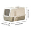 Durable Stainless Steel Cat Litter Box Pan With Flip Cover Odor Control Tray Large White