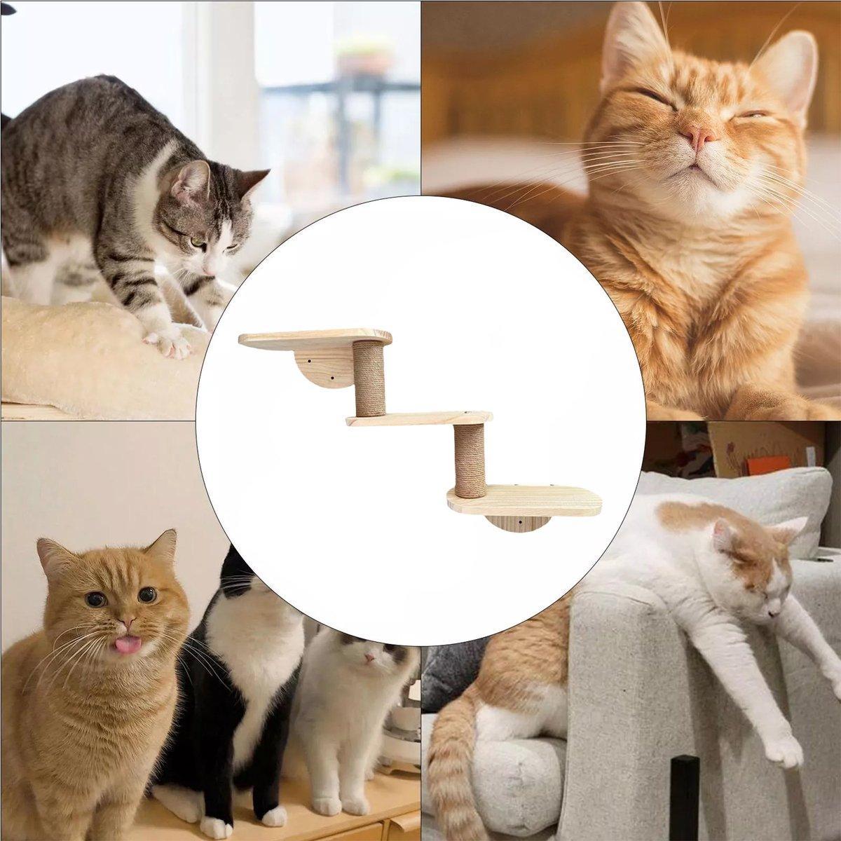 Solid Wood Wall Mounted Cat Climbing Tree Rack Platform Space Capsule Bed Shelf