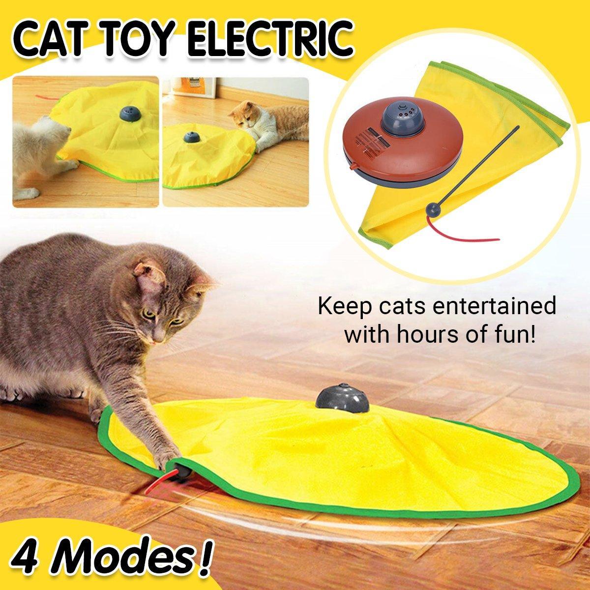 Interactive Electric Cat Toy with Rotating Wand and Nylon Cover 4 Speed Modes - View 1