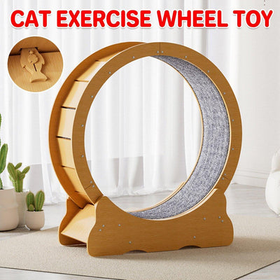 Cat Exercise Wheel Toy Furniture Running Treadmill Exerciser Scratcher Board
