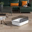 Litter Tray Box with Splash Guard and Wide Opening for Cats Open Top Design - Grey