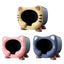 Semi Closed Cat Nest Soft Cozy Pet Bed for Cats Small Animals Indoor Sleeping - Pink