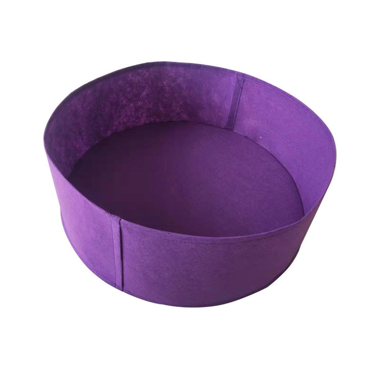 5x Felt Planting Bag Round Vegetable Garden Flower Seedling Grow Bags for Plants - Purple-90*30cm