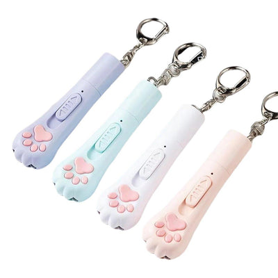 Mini Handheld Cat Claw Teasing Toy Interactive Pet Play Wand for Kitten Exercise - White