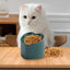 Love Shape Slanted Cat Bowl Ceramic Pet Bowl for Cats Food Water Feeding Dish - Green