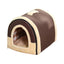 S Size Pet House Kennel Soft Igloo Beds Cave Cat Puppy Bed Warm Cushion Fold - Blue Stars