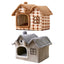 Removable Washable Pet House Four Seasons Cat Enclosed House - Grey-M