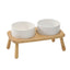 Ceramic Elevated Dog Bowl Anti-Slip Double Bowl for Small Medium Large Dogs - Grey