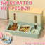 All in One Pet Feeding Bowl Cat Dog Water and Food Feeder Automatic Dispenser - Blue