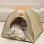 Folding Camping Pet Tent for Cats Puppy Bed Indoor Cat Nest Dog Cave Style House - Beige