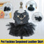 Pet Dog Cat Clothes Autumn Winter Fashion Sequin Small Leather Skirt Outfit - S