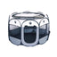 Pet Fence Indoor Cat Dog Tent Octagonal Fence Portable Foldable Cage Kennel - S-Pink