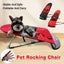 Pet Rocking Chair for Dogs Cats Foldable Pet Bed Portable Sleeping Lounger Chair - Red