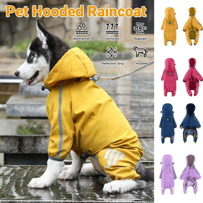 Waterproof Four Corner Pet Raincoats In Large Medium And Small Sizes Are Suitable For Dogs - Purple - XXL