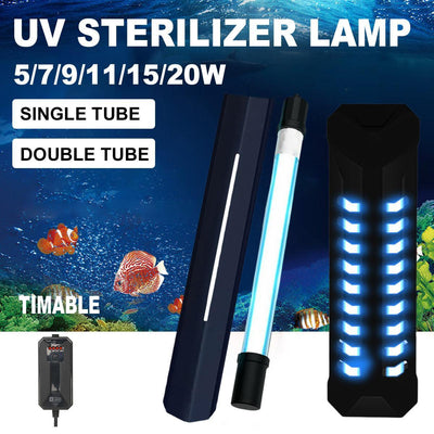 Fish Tank Germicidal Lamp UV Ultraviolet Water Disinfection Light for Aquarium - Single Tube-11W