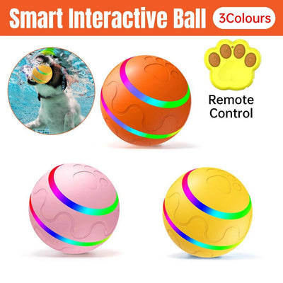 Interactive Smart Cat Dog Automatic Rolling Ball Self-Moving Kitten Pet Toys - Pink