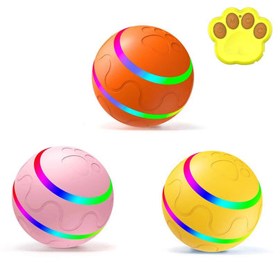 Interactive Smart Cat Dog Automatic Rolling Ball Self-Moving Kitten Pet Toys - Yellow