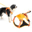 Vibe Geeks Ultimate 2-in-1 Reflective No-pull Dog Harness with Retractable Leash and Control Handle - Orange - M