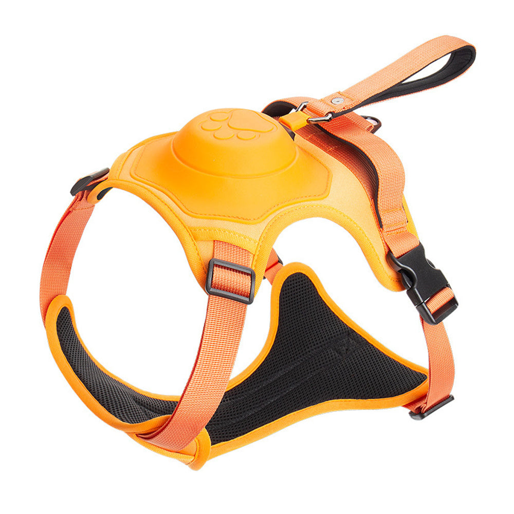 Vibe Geeks Ultimate 2-in-1 Reflective No-pull Dog Harness with Retractable Leash and Control Handle - Red - L