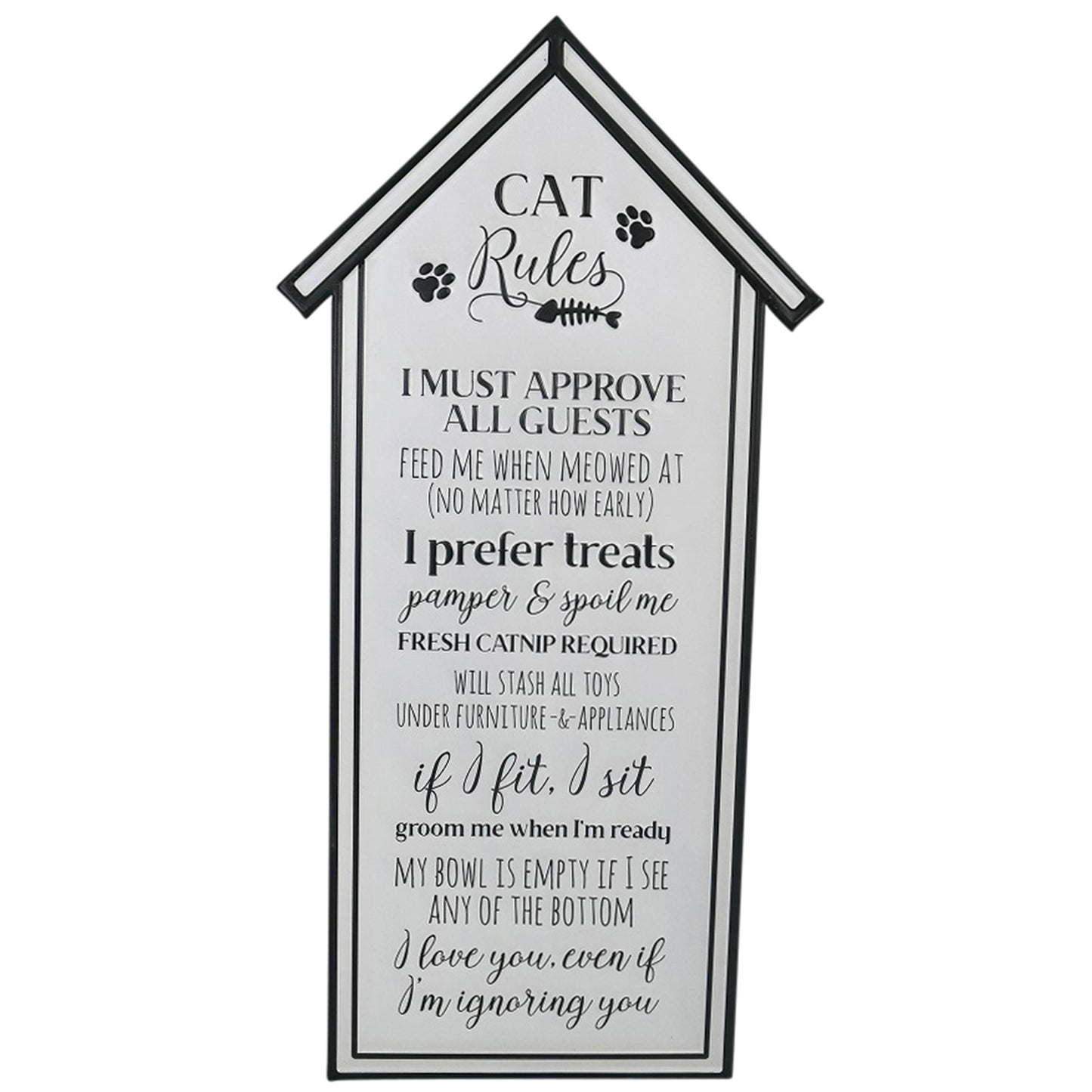 Cat Rules Wall sign 33x66cm - View 1