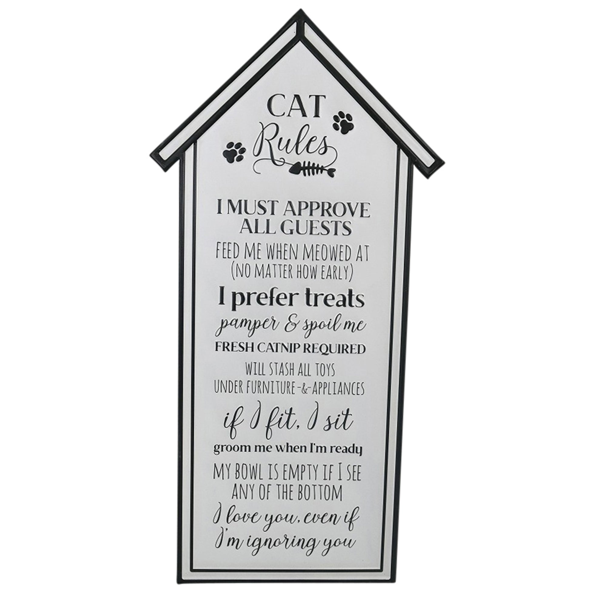 Cat Rules Wall sign 33x66cm - View 1