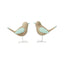 Set 2 Asst Shabby Birds w Green 14cm