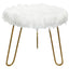 Faux Fur Shaggy White 3 Legged Child Stool / Footstool 30cm