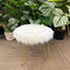 Faux Fur Shaggy White 3 Legged Child Stool / Footstool 30cm