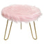 Faux Fur Shaggy Pink 3 Legged Child Stool / Footstool 30cm