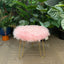 Faux Fur Shaggy Pink 3 Legged Child Stool / Footstool 30cm