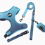 M Blue Adjustable Soft Pet Harness with Leash & Poop Bag Dispenser