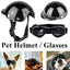 Size M Black Pet Helmet & Goggles Set - Adjustable Safety Gear for Dogs, UV Protection, Durable ABS Material, Stylish Outdoor Accessory
