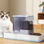 Blue 2-in-1 Automatic Pet Water and Food Dispenser - Gravity Feeder for Cats and Dogs