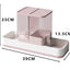 Pink 2-in-1 Automatic Pet Water and Food Dispenser - Gravity Feeder for Cats and Dogs