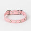 3 pcs Pink Stylish PU Leather Pet Collar - Anti-Loss, Puppy Bell, Star & Moon Design Width 1.2cm Total Length 35cm