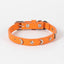 3 pcs Orange Stylish PU Leather Pet Collar - Anti-Loss, Puppy Bell, Star & Moon Design Width 1.2cm Total Length 35cm